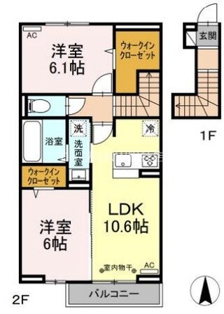 サンシャイン江口Aの物件間取画像